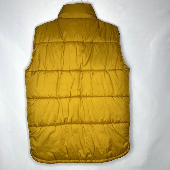 Koman Puffer Vest Mustard Yellow Full Zip Pocket Size Medium - Picture 7 of 13